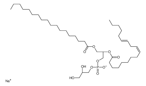 1-硬脂酰基-2-亚油酰基-sn-甘油-3-磷酸-(1'-rac-甘油)(钠盐)结构式