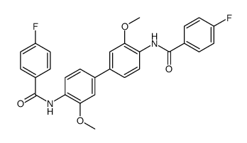 4-fluoro-N-[4-[4-[(4-fluorobenzoyl)amino]-3-methoxyphenyl]-2-methoxyphenyl]benzamide结构式