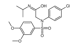 2-(4-chloro-N-(3,4-dimethoxyphenyl)sulfonylanilino)-N-propan-2-ylacetamide结构式