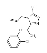 4-烯丙基-5-[1-(2-氯苯氧基)乙基]-4H-1,2,4-噻唑-3-硫醇结构式