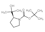 (S)-2-(1-羟基-1-甲基乙基)-吡咯烷-1-羧酸叔丁基酯结构式