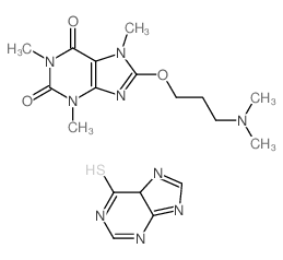 3,5-dihydropurine-6-thione; 8-(3-dimethylaminopropoxy)-1,3,7-trimethyl-purine-2,6-dione Structure