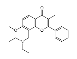 8-(diethylaminomethyl)-7-methoxy-3-methyl-2-phenylchromen-4-one Structure