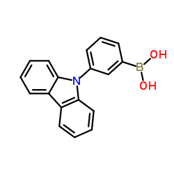 3-(9H-咔唑-9-基)苯基硼酸结构式