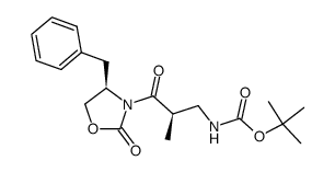 tert-butyl (2R)-3-[(4R)-4-benzyl-2-oxo-1,3-oxazolidin-3-yl]-2-methyl-3-oxopropylcarbamate结构式