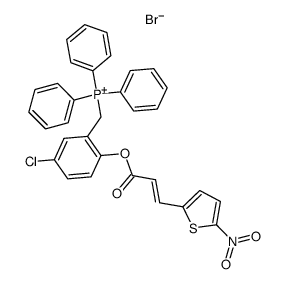 {5-Chloro-2-[(E)-3-(5-nitro-thiophen-2-yl)-acryloyloxy]-benzyl}-triphenyl-phosphonium; bromide Structure