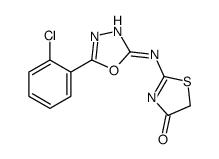 2-[[5-(2-chlorophenyl)-1,3,4-oxadiazol-2-yl]amino]-1,3-thiazol-4-one结构式
