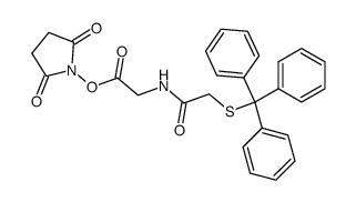 N-hydroxysuccinimidyl 2-[(triphenylmethylthio)methylcarbonylamino]ethanoate结构式