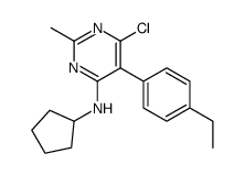 6-氯-n-环戊基-5-(4-乙基苯基)-2-甲基嘧啶-4-胺结构式
