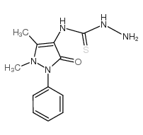 N-(1,5-二甲基-3-氧代-2-苯基-2,3-二氢-1H-吡唑-4-基)肼硫代甲酰胺结构式