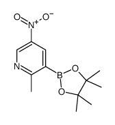 2-甲基-5-硝基-3-(四甲基-1,3,2-二氧硼杂环戊烷-2-基)吡啶结构式