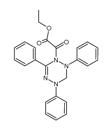1-ethoxalyl-2,4,6-triphenyl-1,2,3,4-tetrahydro-sym-tetrazine结构式