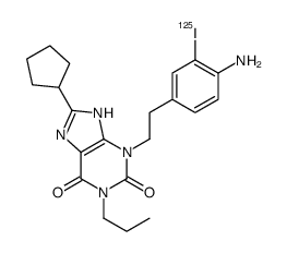 3-(3-iodo-4-amino)phenethyl-1-propyl-8-cyclopentylxanthine结构式