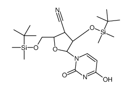 (2S,3S,4R,5R)-4-[tert-butyl(dimethyl)silyl]oxy-2-[[tert-butyl(dimethyl)silyl]oxymethyl]-5-(2,4-dioxopyrimidin-1-yl)oxolane-3-carbonitrile Structure