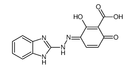 2,6-dihydroxy-3-(benzoimidazolyl-2'-azo)benzoic acid结构式