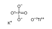 potassium; oxygen(-2) anion; titanium(+4) cation; phosphate structure