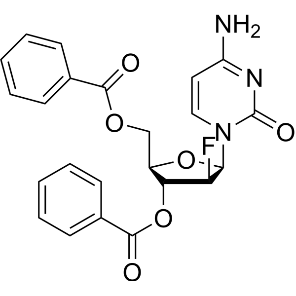 3',5'-Di-O-benzoyl-2'-deoxy-2'-fluoro-beta-D-arabinocytidine结构式