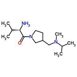 (2S)-2-Amino-1-(3-{[isopropyl(methyl)amino]methyl}-1-pyrrolidinyl)-3-methyl-1-butanone Structure
