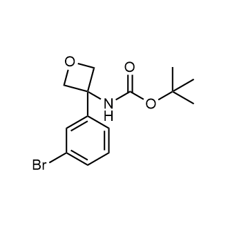 N-[3-(3-溴苯基)氧杂环丁烷-3-基]氨基甲酸叔丁酯结构式