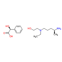 (2S)-Hydroxy(phenyl)acetic acid-2-{[(4S)-4-aminopentyl](ethyl)amino}ethanol (1:1) Structure