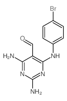 5-Pyrimidinecarboxaldehyde,2,4-diamino-6-[(4-bromophenyl)amino]- Structure