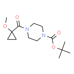 4-(1-甲氧基环丙烷羰基)哌嗪-1-羧酸叔丁酯结构式