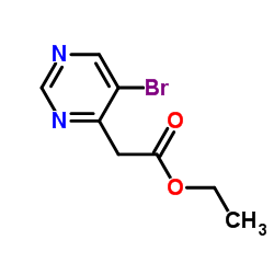 2-(5-溴嘧啶-4-基)乙酸乙酯结构式