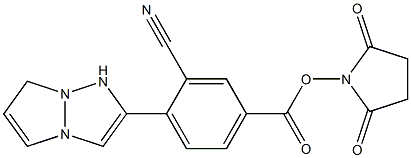 2-[2-氰基-4-[(N-琥珀酰亚胺氧基)羰基]苯基]-1,3a,6a-三氮杂戊搭烯结构式