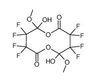 3,3,4,4,8,8,9,9-octafluoro-5,10-dihydroxy-5,10-dimethoxy-1,6-dioxacyclodecan-2,7-dione结构式