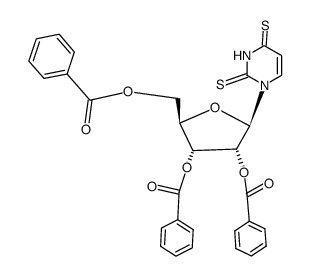 2',3',5'-tri-O-benzoyl-2,4-dithiouridine Structure