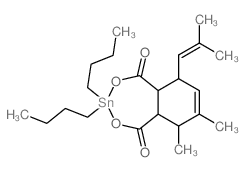 2,4,3-Benzodioxastannepin-1,5-dione,3,3-dibutyl-5a,6,9,9a-tetrahydro-6,7-dimethyl-9-(2-methyl-1-propen-1-yl)-结构式