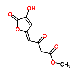 Butanoic acid, 4-(4-hydroxy-5-oxo-2(5H)-furanylidene)-3-oxo-, methyl ester, (4E)- (9CI)结构式