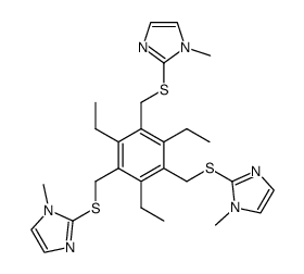 1,3,5-triethyl-2,4,6-tris(N-methyl-imidazol-2-yl-thiomethyl)benzene结构式