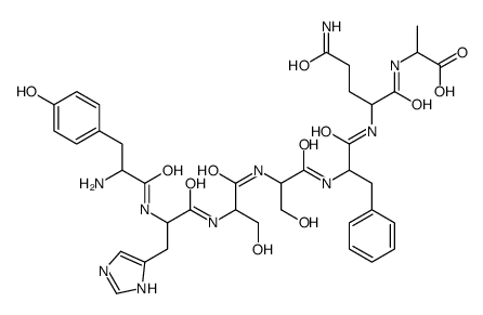 (2S)-2-[[(2S)-5-amino-2-[[(2S)-2-[[(2S)-2-[[(2S)-2-[[(2S)-2-[[(2S)-2-amino-3-(4-hydroxyphenyl)propanoyl]amino]-3-(1H-imidazol-5-yl)propanoyl]amino]-3-hydroxypropanoyl]amino]-3-hydroxypropanoyl]amino]-3-phenylpropanoyl]amino]-5-oxopentanoyl]amino]propanoic Structure