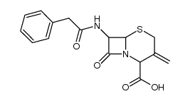 (6R)-3-methylene-8-oxo-7t-(2-phenyl-acetylamino)-(6rH)-5-thia-1-aza-bicyclo[4.2.0]octane-2ξ-carboxylic acid结构式