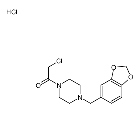 1-(1,3-苯并二氧代-5-甲基)-4-(氯乙酰基)哌嗪盐酸盐结构式
