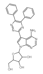 2-[5-amino-7-(5,6-diphenyl-1,2,4-triazin-3-yl)-2,4,9-triazabicyclo[4.3.0]nona-1,3,5,7-tetraen-9-yl]-5-(hydroxymethyl)oxolane-3,4-diol Structure