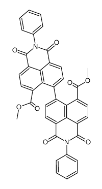 1,3,1',3'-tetraoxo-2,2'-diphenyl-2,3,2',3'-tetrahydro-1H,1'H-[6,6']bi[benzo[de]isoquinolinyl]-7,7'-dicarboxylic acid dimethyl ester结构式