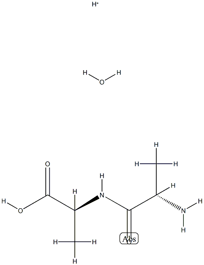 L-Alanine, L-alanyl-, conjugate monoacid, monohydrate (9CI) Structure