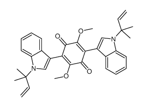 2,5-Bis[1-(1,1-dimethyl-2-propenyl)-1H-indol-3-yl]-3,6-dimethoxy-2,5-cyclohexadiene-1,4-dione Structure