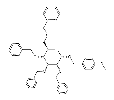 4-methoxybenzyl 2,3,4,6-tetra-O-benzyl-α-D-glucopyranoside结构式