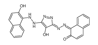 3-[2-(2-hydroxynaphthalen-1-yl)hydrazinyl]-5-[2-(2-oxonaphthalen-1-ylidene)hydrazinyl]pyrazol-4-one Structure