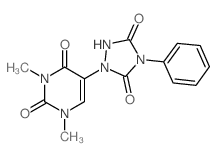5-(3,5-dioxo-4-phenyl-1,2,4-triazolidin-1-yl)-1,3-dimethyl-pyrimidine-2,4-dione Structure