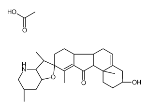 (3'aS,7'aR,9R)-3-hydroxy-3',6',10,11b-tetramethylspiro[1,2,3,4,6,6a,6b,7,8,11a-decahydrobenzo[a]fluorene-9,2'-3a,4,5,6,7,7a-hexahydro-3H-furo[3,2-b]pyridine]-11-one,acetic acid Structure