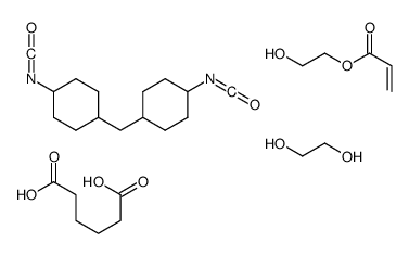丙烯酸-2-羟基乙酯封端的[己二酸与乙二醇和1,1’-亚甲基双(4-异氰酸根合环己烷)]的聚合物结构式