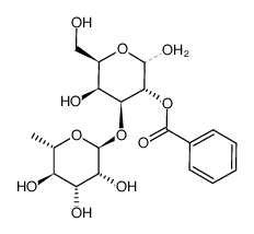 2-O-benzoyl-3-O-α-L-rhamnopyranosyl-D-galactose Structure