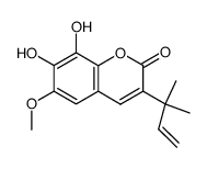 3-(1,1-Dimethyl-2-propenyl)-7,8-dihydroxy-6-methoxy-2H-1-benzopyran-2-one Structure