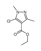 ethyl 5-chloro-1,3-dimethylpyrazole-4-carboxylate结构式