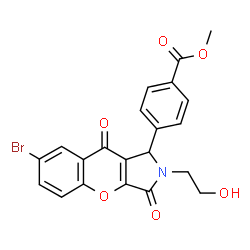 Methyl 4-[7-bromo-2-(2-hydroxyethyl)-3,9-dioxo-1,2,3,9-tetrahydrochromeno[2,3-c]pyrrol-1-yl]benzoate结构式