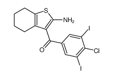 (2-amino-4,5,6,7-tetrahydrobenzo[b]thiophen-3-yl)(4-chloro-3,5-diiodophenyl)methanone Structure